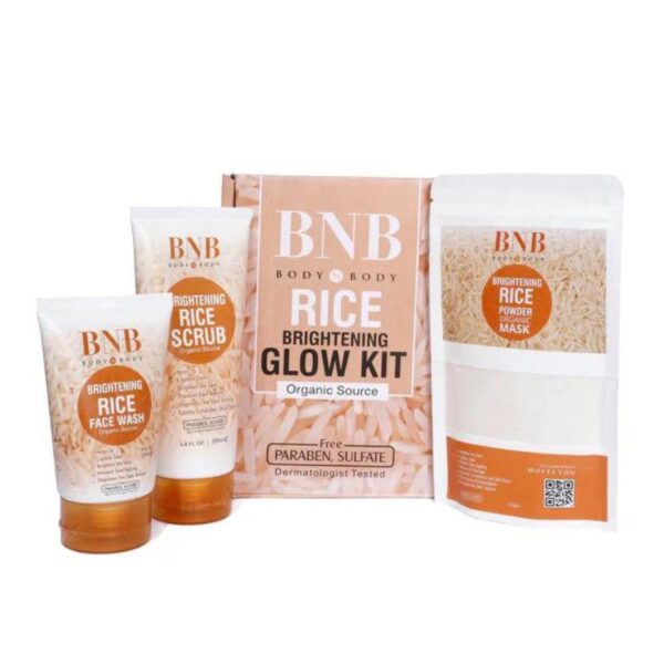 BNB RICE EXTRACT BRIGHT & GLOW KIT 3 IN 1